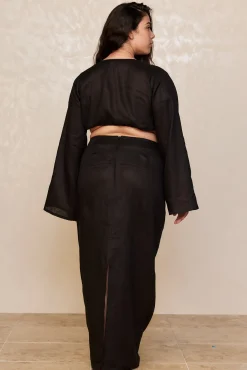 Azores Top - Black Linen