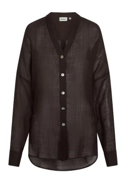 Barcelona Tunic - Espresso Crinkle Linen