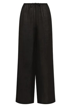 Belize Pant - Black Crinkle Linen