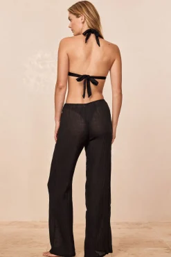 Belize Pant - Black Crinkle Linen