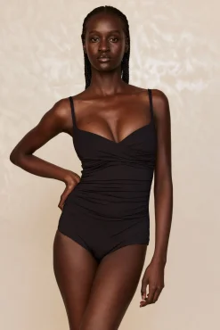 Bordeaux One Piece (Full Coverage) - Black