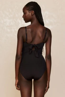 Bordeaux One Piece (Full Coverage) - Black