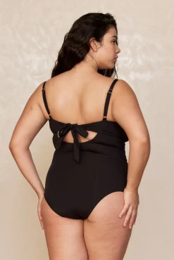 Bordeaux One Piece (Full Coverage) - Black