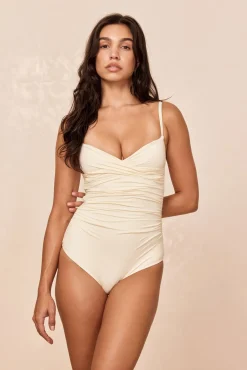 Bordeaux One Piece (Full Coverage) - Ivory