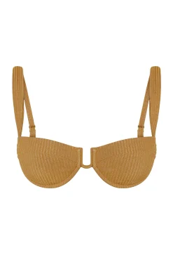 Cala Roja Top - Antique Gold Lurex Rib