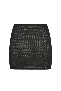 Cartagena Micro Skirt - Black Lace Crochet