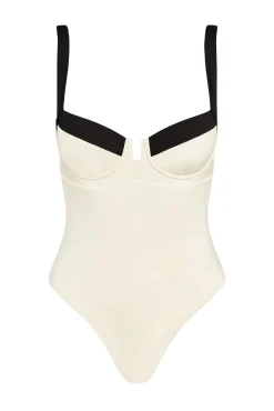 Clovelly One Piece - Ivory/Black
