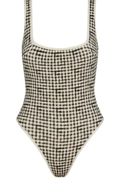 Corfu One Piece - Black Gingham