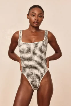 Corfu One Piece - Black Gingham
