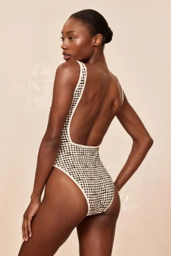 Corfu One Piece - Black Gingham
