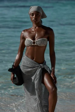 Costa Rica Top Colorblock - Black Gingham