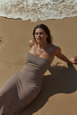 Cote D'azur Dress - Husk Geo