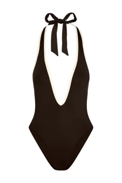 Cyprus One Piece - Espresso/Ivory