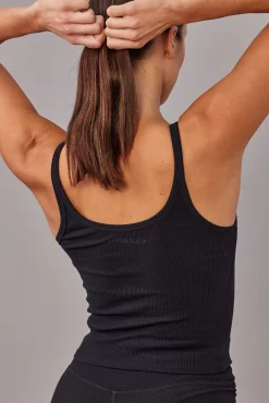 Devin Tank Crop - Black Rib