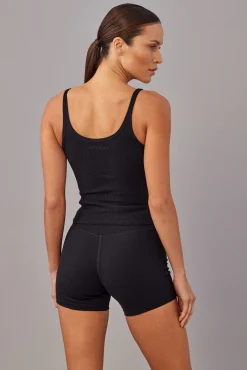 Devin Tank Crop - Black Rib