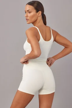 Devin Tank Crop - Ivory Rib