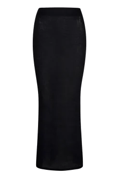 Fontelina Linen Skirt - Black Linen