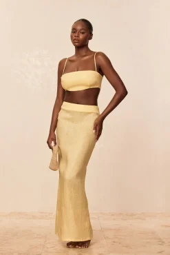 Fontelina Linen Skirt - Honey