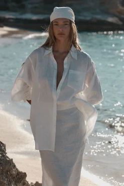 Fontelina Linen Skirt - White