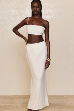 Fontelina Linen Skirt - White