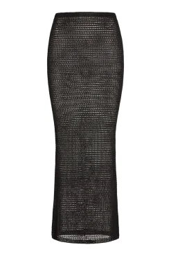 Fontelina Midi Skirt - Black Treble Knit