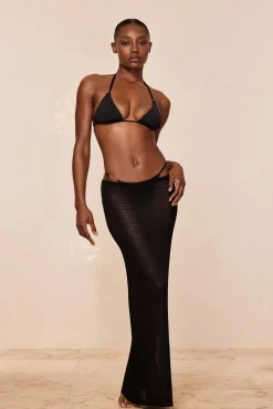 Fontelina Midi Skirt - Black Treble Knit