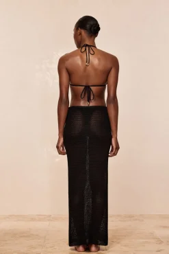 Fontelina Midi Skirt - Black Treble Knit