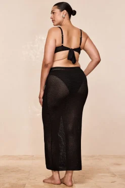 Fontelina Midi Skirt - Black Treble Knit