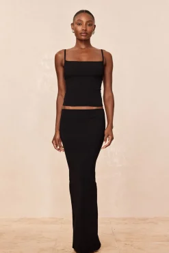 Fontelina Skirt - Black Knit Rib