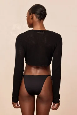 Genoa Cardigan - Black Open Jersey