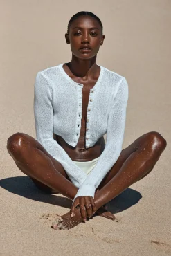 Genoa Cardigan - Ivory Open Jersey