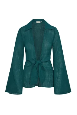 Grenada Tunic - Evergreen Crinkle Linen