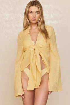 Grenada Tunic - Honey Crinkle Linen