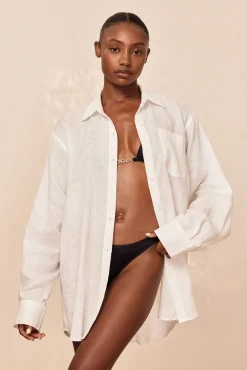 La Jolla Linen Shirt - White Linen