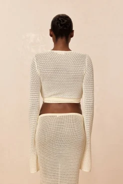 Madrid Wrap Top - Ivory Lace Crochet