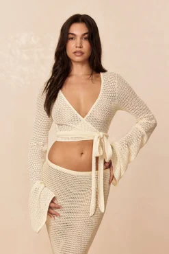 Madrid Wrap Top - Ivory Lace Crochet