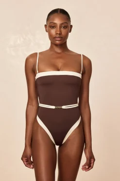 Miami One Piece - Espresso/Ivory