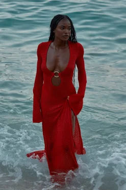 Montego Dress - Chili Pepper Lace Crochet