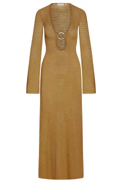 Montego Dress - Gold Lurex Lace Crochet