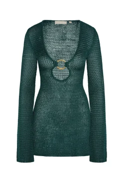 Montego Mini Dress - Evergreen Treble Knit