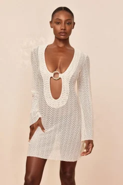 Montego Mini Dress - Ivory Crochet