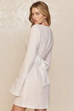 Montego Mini Dress - White Linen