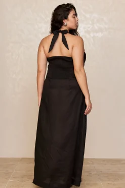 Montserrat Dress - Black Linen