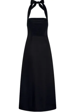 Montserrat Dress - Black Linen