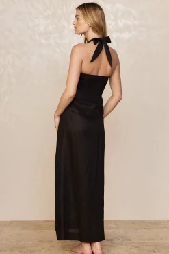 Montserrat Dress - Black Linen