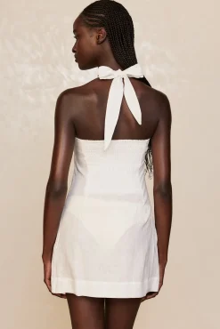 Montserrat Mini Dress - White Linen