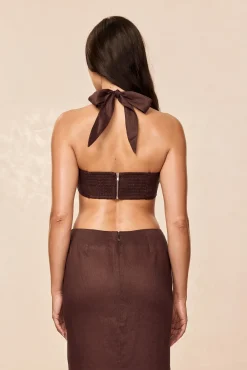 Montserrat Top - Espresso Linen