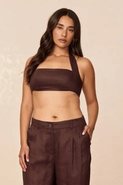 Montserrat Top - Espresso Linen