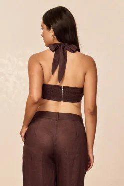 Montserrat Top - Espresso Linen