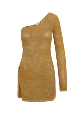 Palermo Mini Dress - Antique Gold Lace Crochet